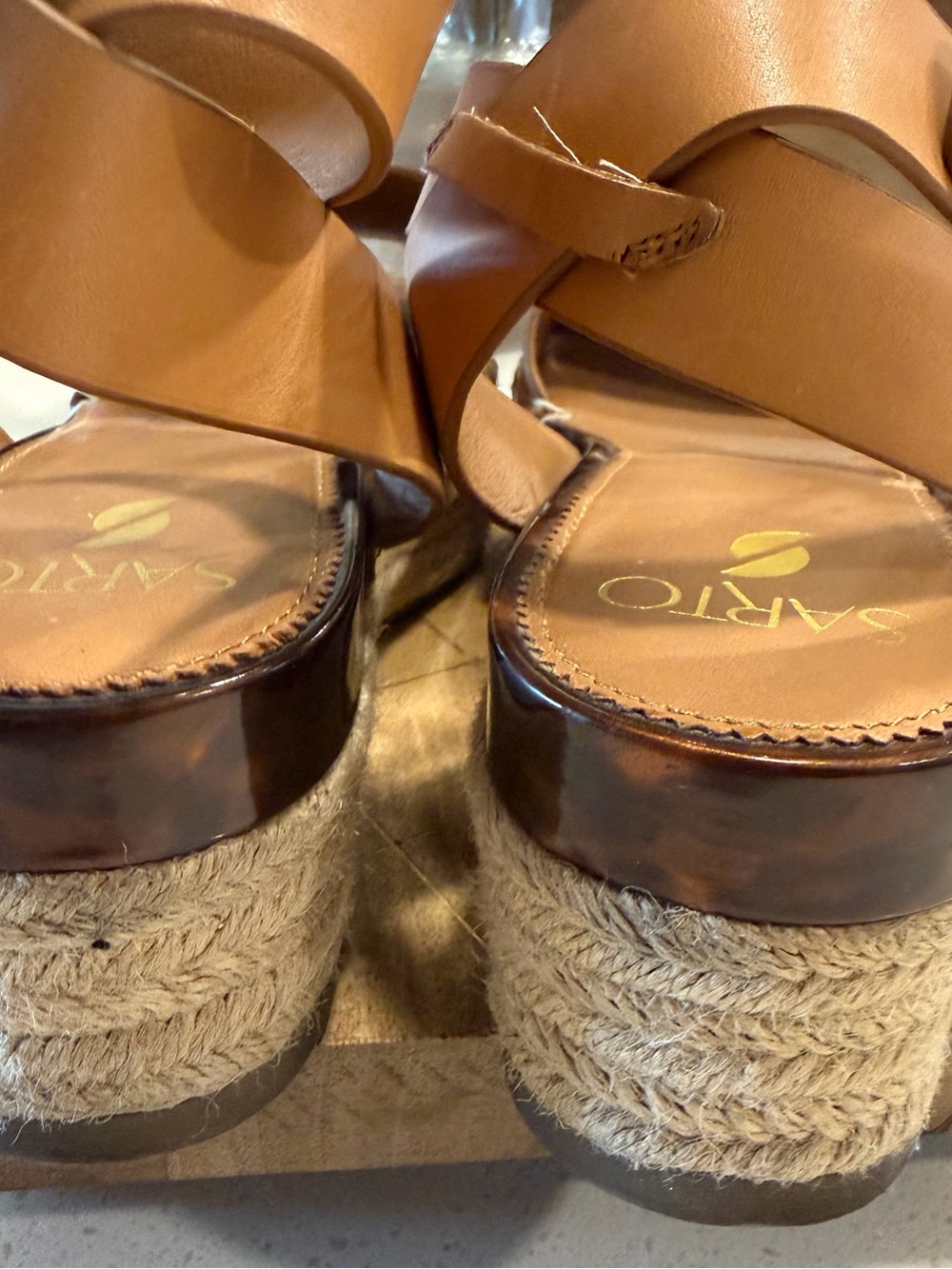 Sarto by Franco Sarto Lexie Ankle Strap Espadrille Sandal Camel Women Sz 10 - Picture 5 of 7